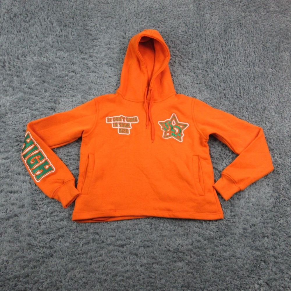 HighQuality Hoodie Teens XS Orange Graphic Fleece Kangaroo Pocket Sweatshirt